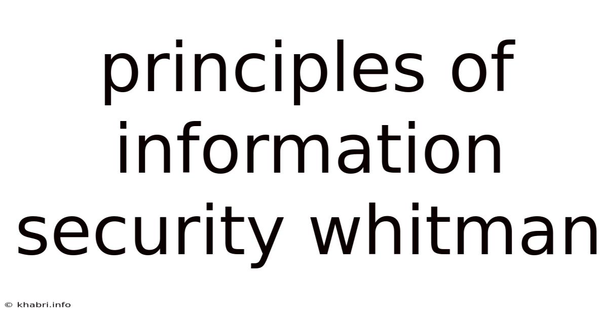 Principles Of Information Security Whitman