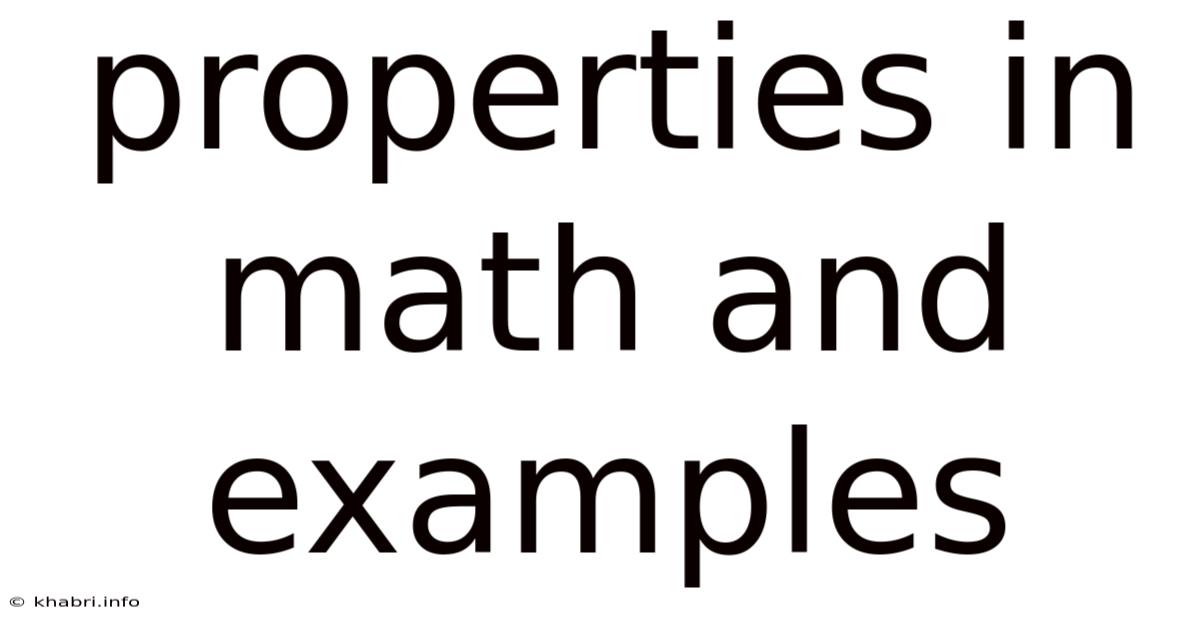 Properties In Math And Examples