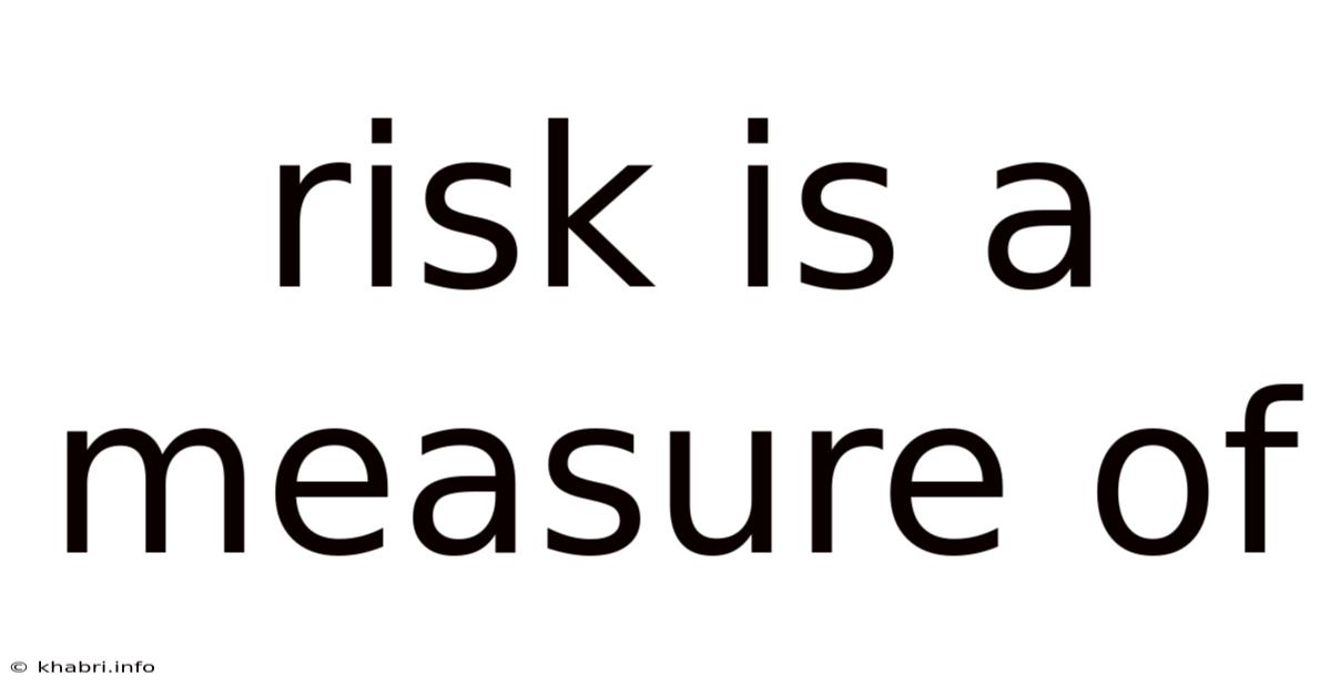 Risk Is A Measure Of