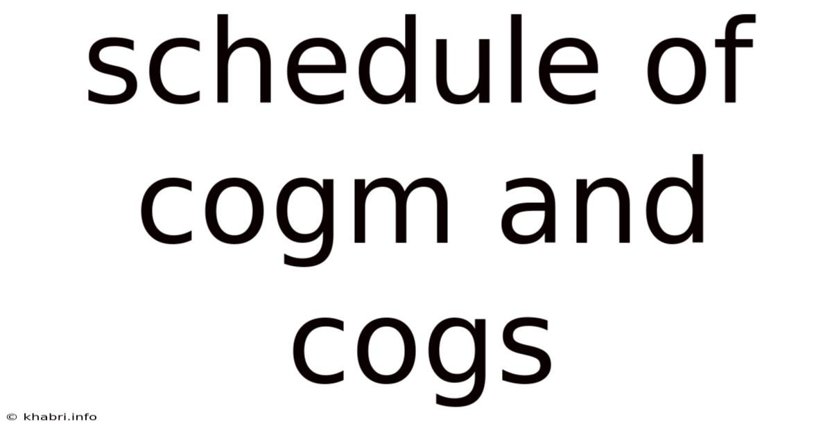 Schedule Of Cogm And Cogs