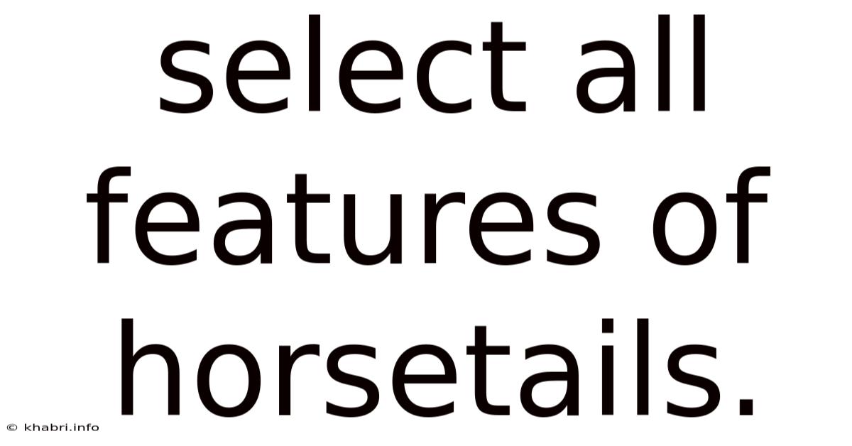 Select All Features Of Horsetails.