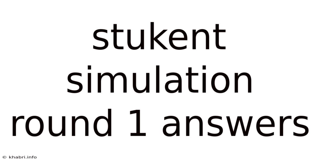 Stukent Simulation Round 1 Answers