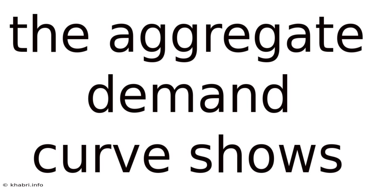 The Aggregate Demand Curve Shows