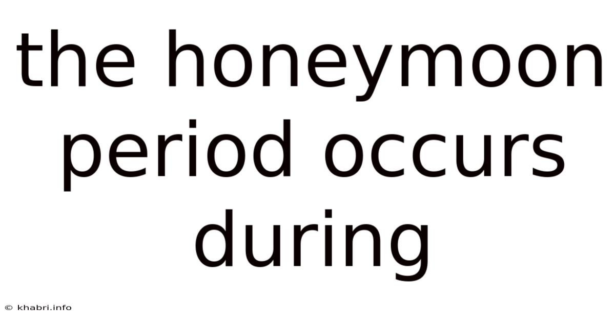 The Honeymoon Period Occurs During