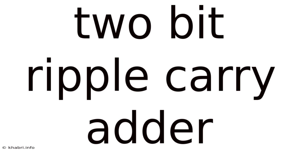 Two Bit Ripple Carry Adder