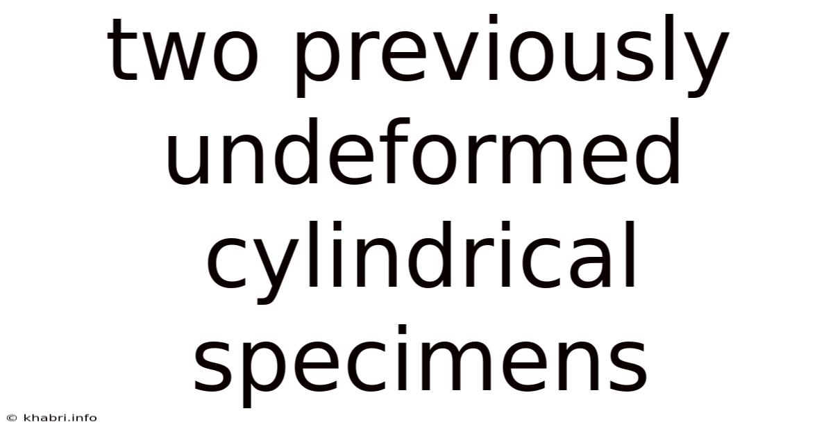 Two Previously Undeformed Cylindrical Specimens