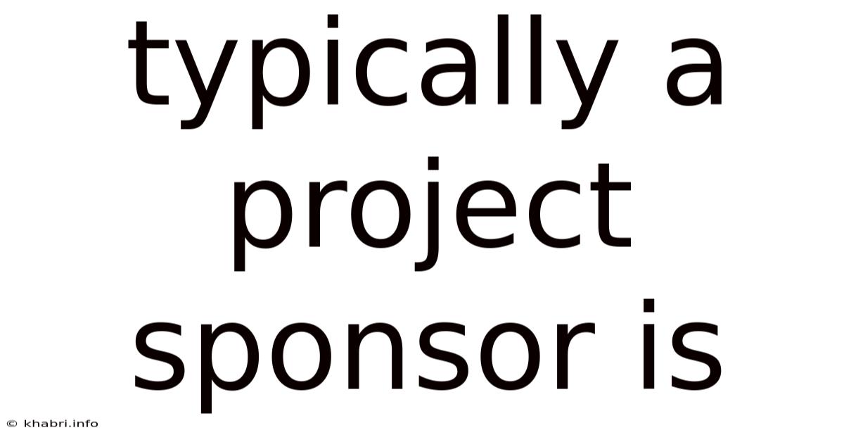 Typically A Project Sponsor Is