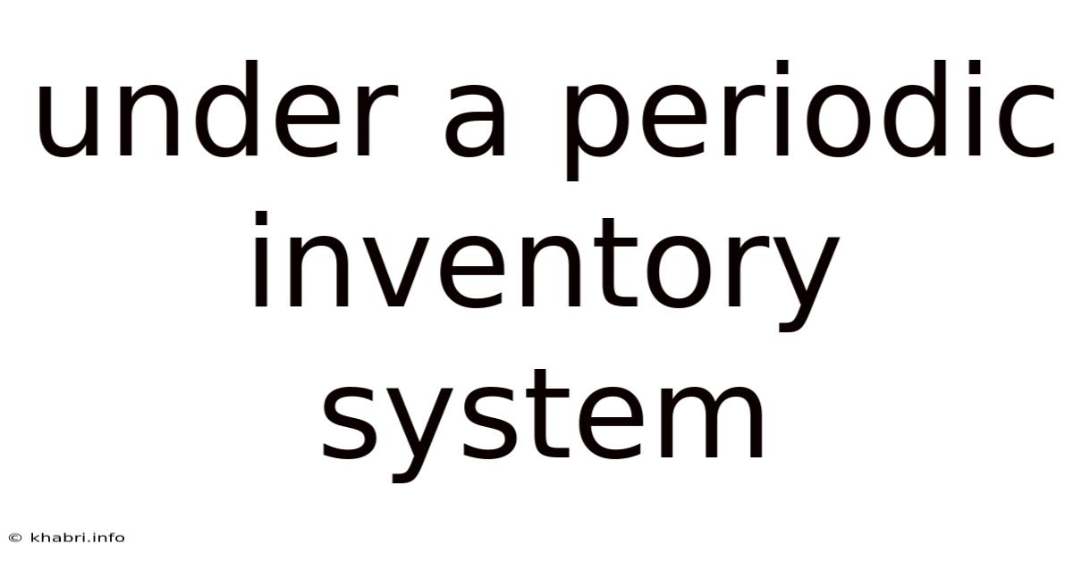 Under A Periodic Inventory System