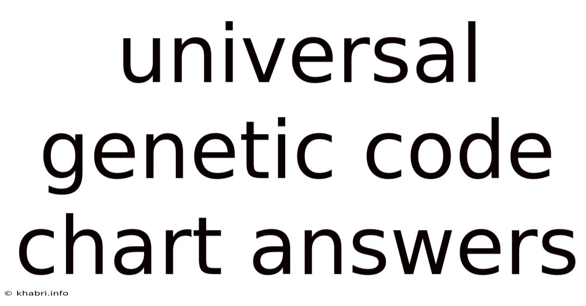 Universal Genetic Code Chart Answers
