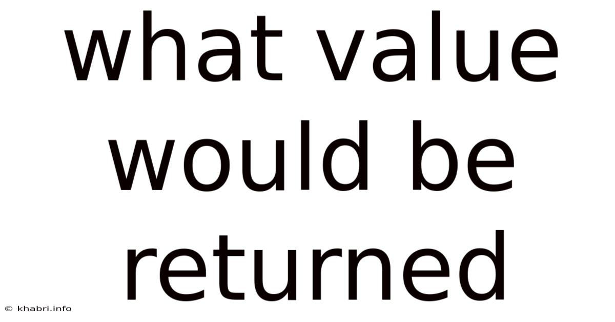 What Value Would Be Returned