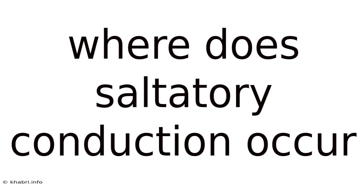 Where Does Saltatory Conduction Occur