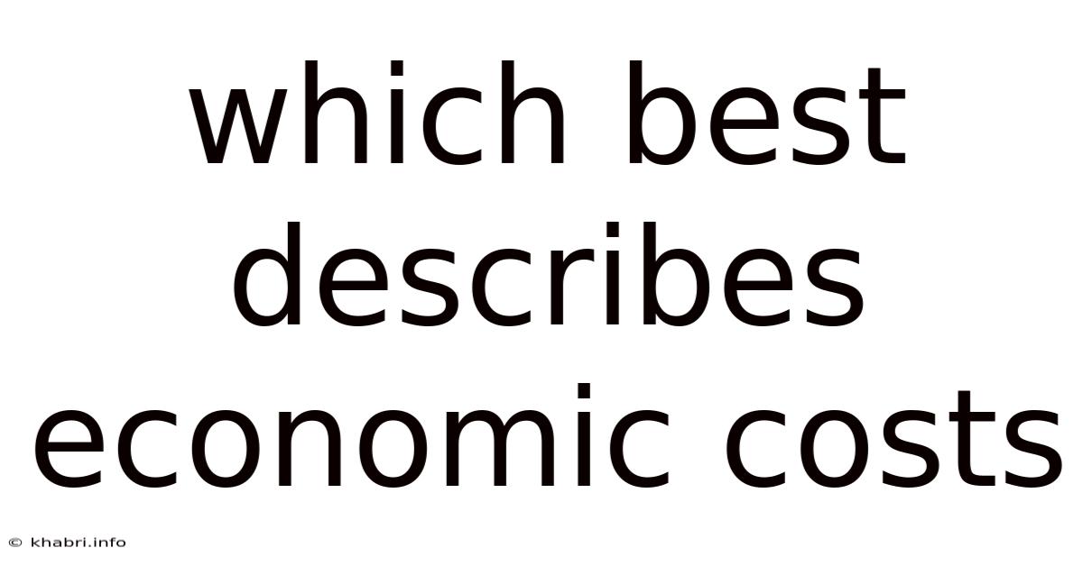 Which Best Describes Economic Costs