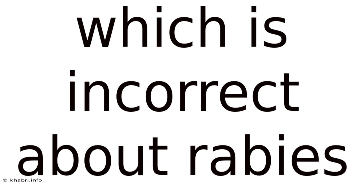 Which Is Incorrect About Rabies