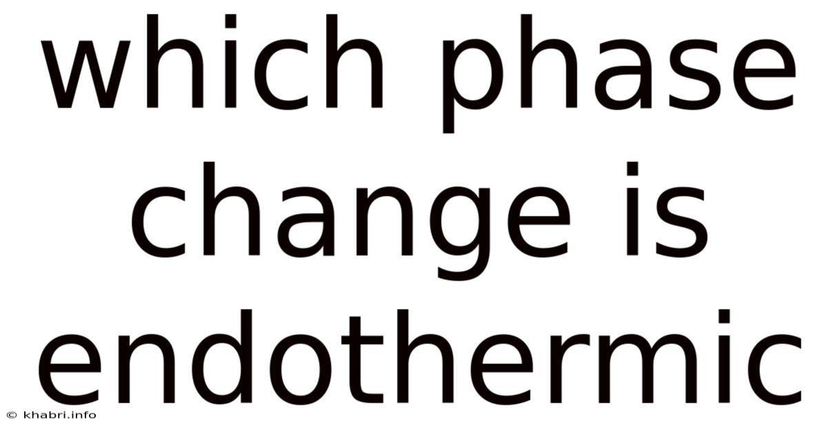 Which Phase Change Is Endothermic