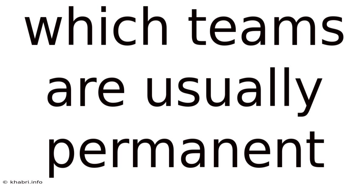 Which Teams Are Usually Permanent